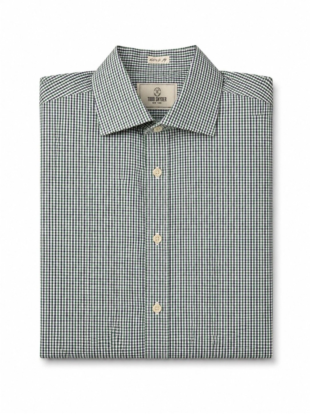 Todd Snyder Dress Shirt Mens M 15.5 34/35
Gingham Check Button Down Green Blue